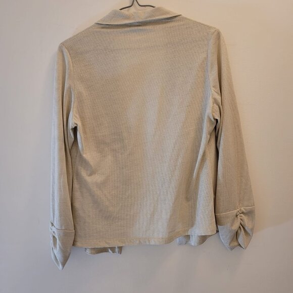 Renuar / Women Blazer / Open front / Cinch sleeves / Ivory and gold / EU 40 - Picture 9 of 11